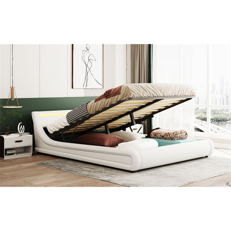 Hayton upholstered led platform outlet bed